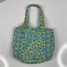 Maggi B Quilted Tote Green Floral with Small Zip Bag 12&quot;x9&quot; - £15.83 GBP