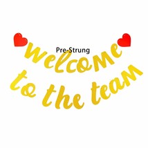Welcome To The Team Pre-Strung Banner No Diy Rose Gold Glittery New Employee Mem - £16.02 GBP