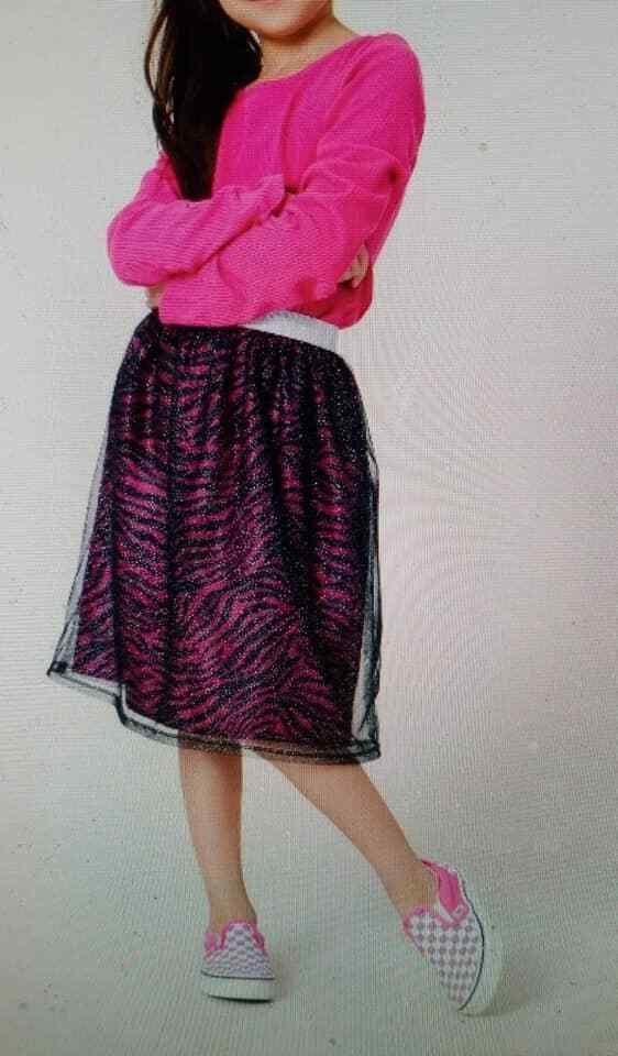 Wonder Nation Girls Faux Fur Vest, Long Sleeve Top Glitter Tulle Skirt XL 14-16 Item image 2
