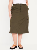 Old Navy Utility Midi Skirt Womens XXL Tall Olive Green Nylon Cargo Pock... - £23.15 GBP