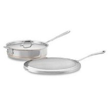 All-Clad 6405  5-Qt Copper Core 5-Ply Saute Pan with lid and Splatter Sc... - $196.34