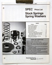 1988 Associated Spring  Catalog Stock Springs &amp;Spring Washers Price List 4402 - £3.94 GBP