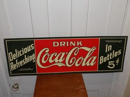 Vintage Drink Coca Cola Metal Embossed Sign - $8,236.42 MXN