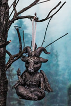 Cultic Fiends Winged Baphomet Sabbatic Goat Triple Moon Pentagram Tree Ornament - £15.61 GBP