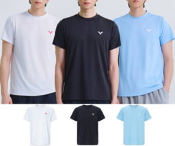 Victor 25S/S Men&#39;s Badminton T-Shirts Sports Training Tee AsiaFit VT25AT... - $44.11