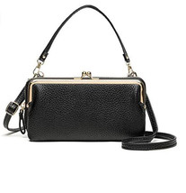 Leather Crossbody Shoulder Bags for Women Premium Retro Handmade Bag (Black) - £14.63 GBP