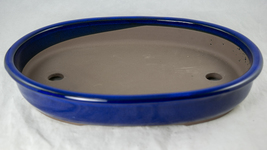 Japanese Yokkaichi Oval Royal Blue Bonsai Pot, Cactus Planter + Mesh 13.... - £50.14 GBP+