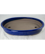 Japanese Yokkaichi Oval Royal Blue Bonsai Pot, Cactus Planter + Mesh 13.... - $64.99+