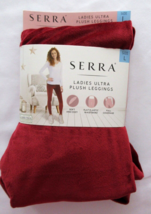 Serra Ladies Ultra Plush Fleece Leggings Sze Large Burgundy Red Color New - £15.18 GBP