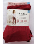 Serra Ladies Ultra Plush Fleece Leggings Sze Large Burgundy Red Color New - £14.90 GBP