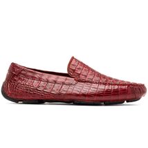 Remo Genuine Caiman Slip On Driving Loafers Wine image 2