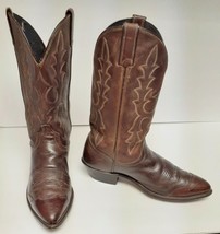 Code West Western Cowboy Boots Wingtip Leather Brown USA Men&#39;s 7.5 D VTG - £77.83 GBP
