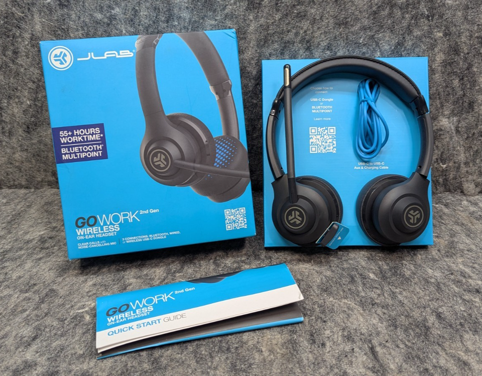 JLAB GoWork 2nd Gen Wireless On-Ear Headset w/ Dongle NEW/OPEN BOX - $14.99