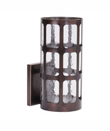 Metal Wall Sconce with Glass Insert 10.75&quot;H - $136.96 CAD