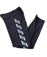 Women&#39;s Athletic Black Leggings Blue Stripes Sz M Yoga Running Pants For... - €9,43 EUR