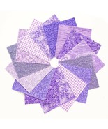 90 Pcs All Purple Pre-Cut Charm Pack 5&quot; Squares 100% Cotton Fabric Quilt - $43.76 CAD