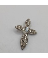 Vintage Sterling Silver Crystal Cross Pendant - $25.00