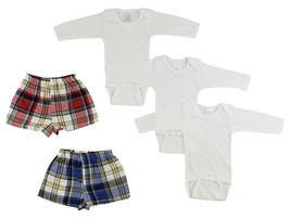 Unisex 100% Cotton Infant Long Sleeve Onezies and Boxer Shorts Large - £24.13 GBP