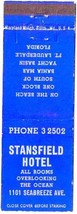 Matchbook Cover Stansfoeld Hotel Fort Lauderdale Florida - £0.53 GBP