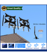 Multi-Directional Boost HDTV Antenna UHF VHF Indoor Outdoor + pole + Splitters - $98.00