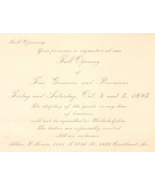 1895 Advertisement Grand Opening Of &quot;Fine Groceries and Provisions&quot; Free... - $43.46 CAD
