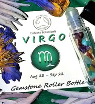 VIRGO Roller Bottle Crystal Set for Essential Oil Astrology Wicca Gift - £8.18 GBP
