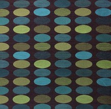 Unika Vaev Bounce Ball Geo Blue Ovals Sage Green Heavy Upholstery Fabric By Yard - £19.76 GBP