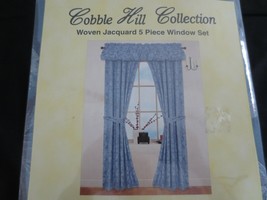 Blair Slate Blue Woven Jacquard 5-Pc. Window Set - 84&quot; Wide X 84&quot; Long - £23.18 GBP
