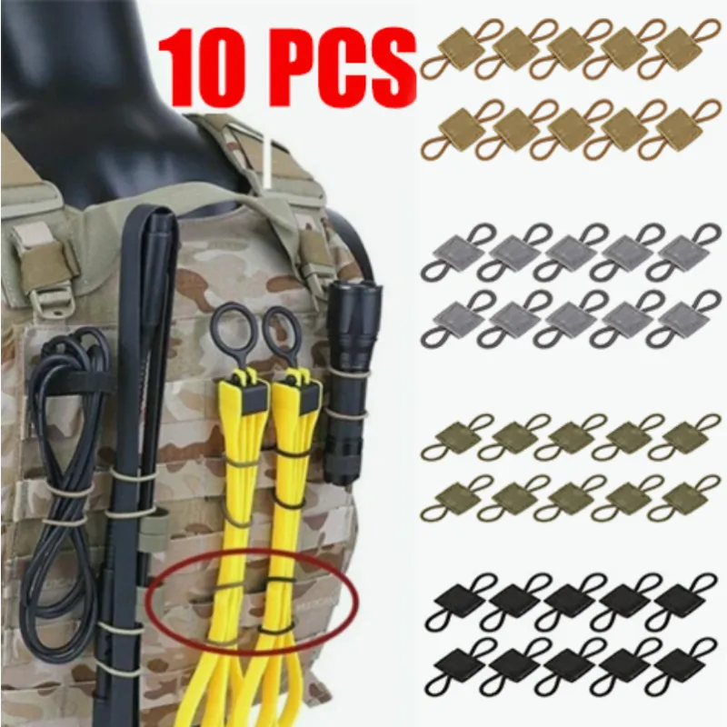 Tactical MOLLE Elastic Strap Tactical Bag Binding Buckles Outdoor Camping - £8.32 GBP