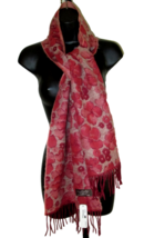 Charming Charlie Scarf Womens Pink Floral Fringe Trim Wrap Shawl 11&quot;x66&quot; Tags - £7.87 GBP