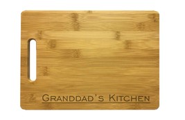 Granddad&#39;s Kitchen Engraved Cutting Board -Bamboo/Maple-Grandpa Gift Fat... - £27.96 GBP+