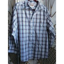 Wrangler Rugged Wear Wrinkle Resist Mens Plaid Button Down Shirt Long Sl... - $14.80
