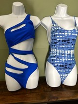 Lot of 2 Aerie Strappy and Daring Swimsuits Size Medium Blue Brand New - £19.26 GBP