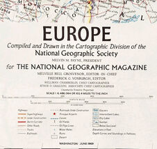 1969 Europe Map National Geographic Vintage Mediterranean Sea 30 x 28.5&quot;... - €25,92 EUR