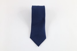 Vtg 60s 70s Mid Century Modern MCM Blank Neck Tie Dress Tie Blue Polyester USA - £15.44 GBP