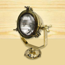 Marine Spot Light Solid Brass Antique Nautical Style Industrial Vintage Decor - £137.13 GBP