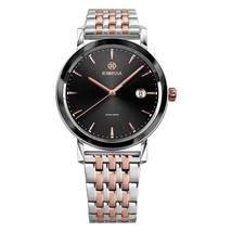 MAGNO, Rose Gold Plated Swiss Quartz Watch, 20mm Band - Black &amp; Rose Dial - $531.99