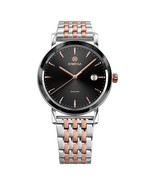 MAGNO, Rose Gold Plated Swiss Quartz Watch, 20mm Band - Black &amp; Rose Dial - $531.99