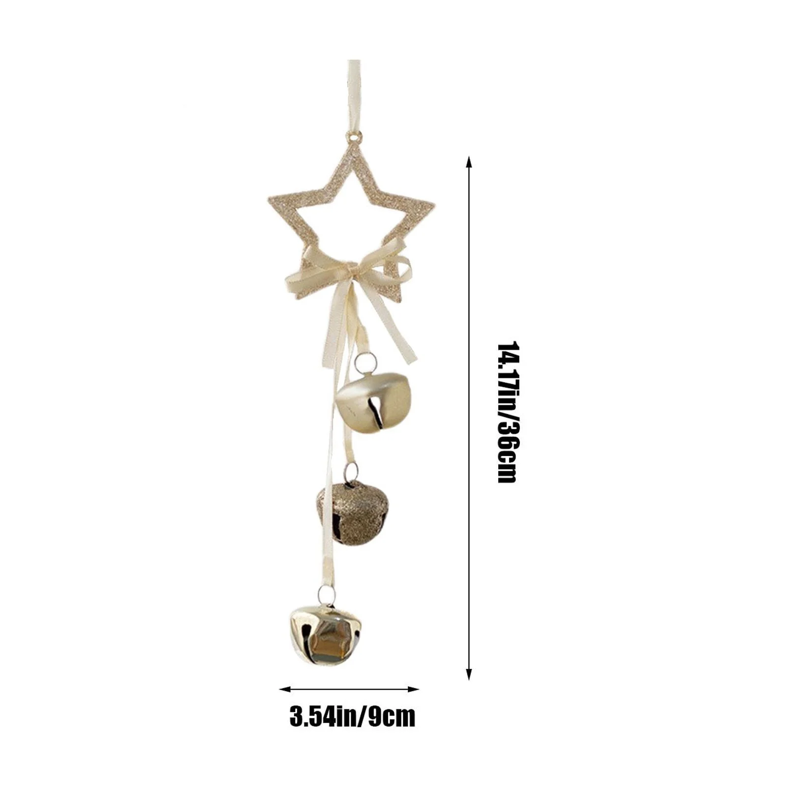 Indoor Christmas Window Decor Hanging Star and Bells Ornament - $22.74