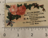 Mullein Balsam Quack Medicine Lynn Massachusetts Victorian Trade Card VTC 8 - £3.88 GBP
