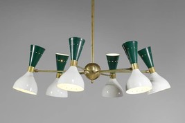 Modern Diabolo Modern Italian Chandelier Stilnovo Style 6 arms 12 Lights Fixture - £306.42 GBP