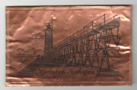 Manistee, Michigan Pier Copper Engraved Postcard 1990 - £7.63 GBP