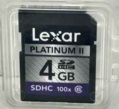 4GB Lexar Platinum II SDHC 100x Memory Card.  - $9.75