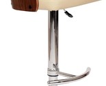 Armen Living Malibu Swivel Barstool in Cream Faux Leather and Chrome Finish - $239.99