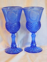 4 ea Avon Cobalt Blue Mt Vernon Glasses, 2 Martha and 2 George - £11.77 GBP