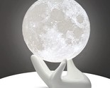 Moon Lamp, 3.5 Inch 3D Printing Lunar Lamp Night Light With White Hand S... - $39.99