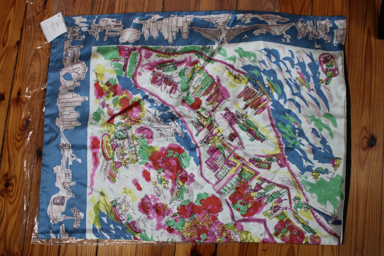 Primary image for NWT Pottery Barn New York City Scarf Print Silk Blend Pillow Cover Sham 20x26