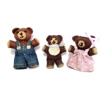 Adorable Little Three Bears Handmade Mini Tiny Figures Stuffed Toy 2" Goldilocks - £40.02 GBP