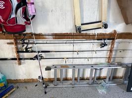 1pcs 8 Fishing Rod Capacity Wall or Ceiling Garage Storage Rack - $23.00