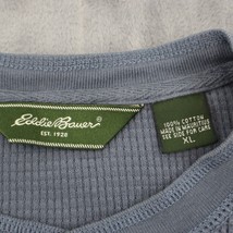 Eddie Bauer Shirt Mens XL Blue Long Sleeve Henley Neck Knit Cotton Casual Tee - £20.62 GBP